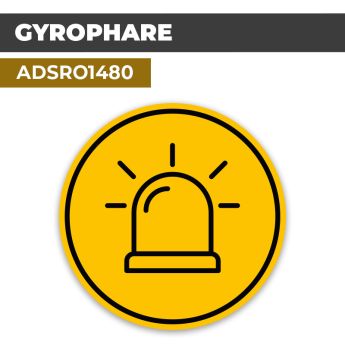 Autocollant | GYROPHARE ALARME Jaune | Format Rond