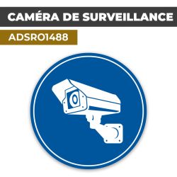 Autocollant | CAMERA DE SURVEILLANCE Bleu | Format Rond