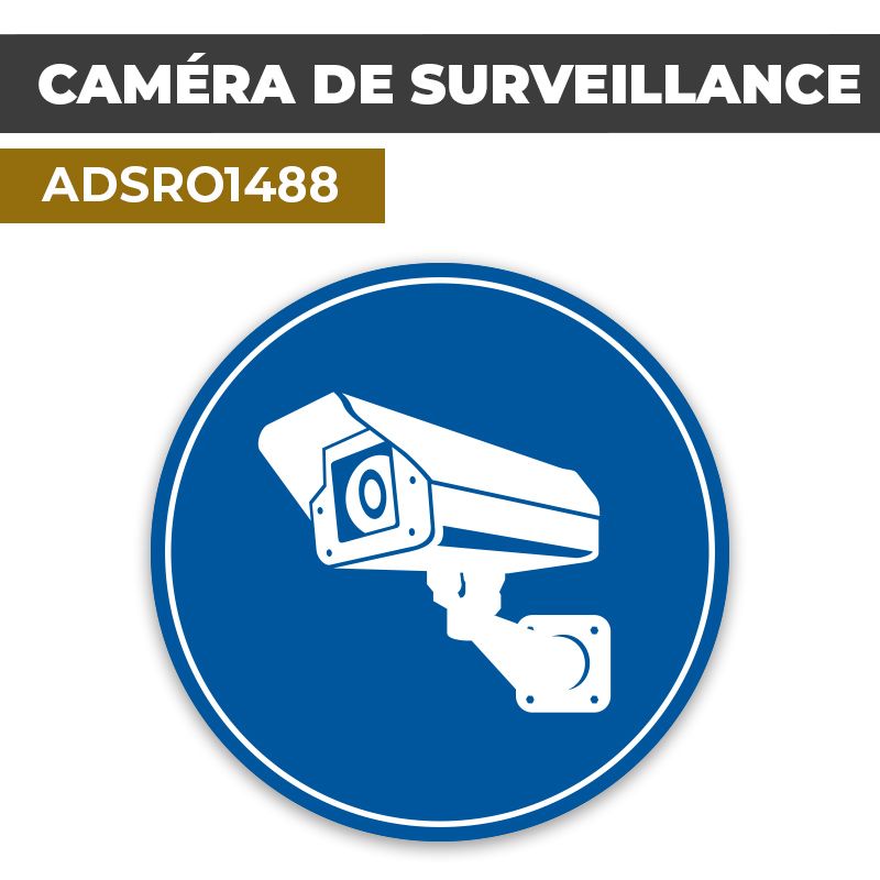Autocollant | CAMERA DE SURVEILLANCE Bleu | Format Rond