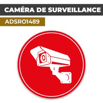 Autocollant | CAMERA DE SURVEILLANCE Rouge | Format Rond