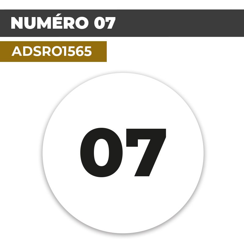 Autocollant NUMÉRO 07 | Chiffres et Nombres