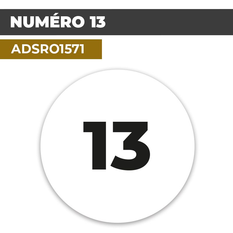 Autocollant NUMÉRO 13 | Chiffres et Nombres