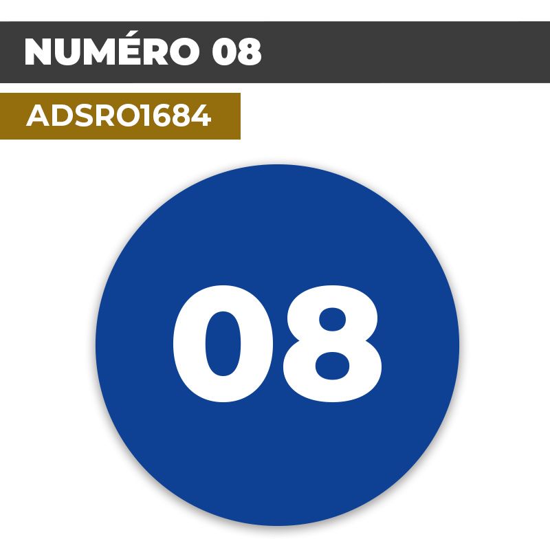 Autocollant NUMÉRO 08 | Chiffres et Nombres