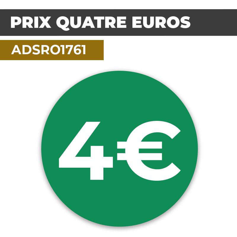 Autocollant PRIX 4€ | Prix et Tarification