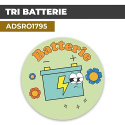 Autocollant TRI BATTERIE | Recyclage et Tri Sélectif