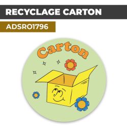 Autocollant RECYCLAGE CARTON | Recyclage et Tri Sélectif