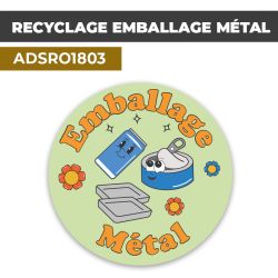 Autocollant RECYCLAGE EMBALLAGE MÉTAL | Recyclage et Tri Sélectif