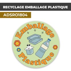Autocollant RECYCLAGE EMBALLAGE PLASTIQUE | Recyclage et Tri Sélectif