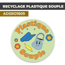 Autocollant RECYCLAGE PLASTIQUE SOUPLE | Recyclage et Tri Sélectif
