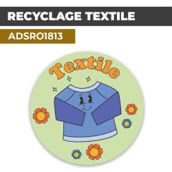 Autocollant RECYCLAGE TEXTILE | Recyclage et Tri Sélectif