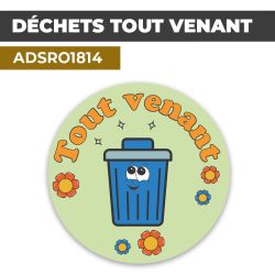 Autocollant DÉCHETS TOUT VENANT | Déchets et Poubelles