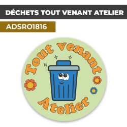 Autocollant DÉCHETS TOUT VENANT ATELIER | Déchets et Poubelles