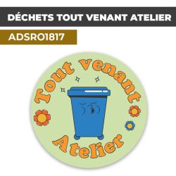 Autocollant DÉCHETS TOUT VENANT ATELIER | Déchets et Poubelles