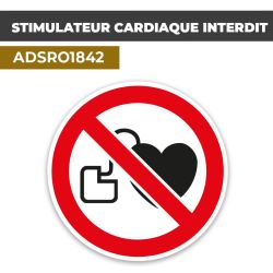 Autocollant STIMULATEUR CARDIAQUE INTERDIT | Interdictions