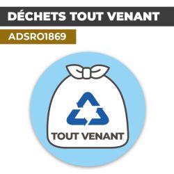 Autocollant DÉCHETS TOUT VENANT | Déchets et Poubelles