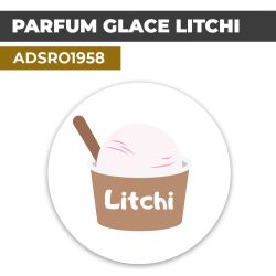 Autocollant PARFUM GLACE LITCHI | Présentation de produits de restauration