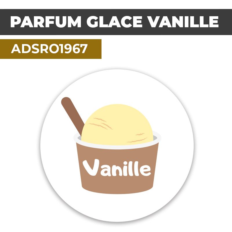 Autocollant PARFUM GLACE VANILLE | Présentation de produits de restauration