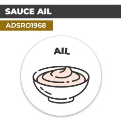 Autocollant SAUCE AIL | Présentation de produits de restauration