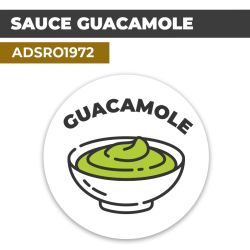 Autocollant SAUCE GUACAMOLE | Présentation de produits de restauration