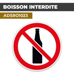 Autocollant | BOISSON INTERDITE | Format Rond