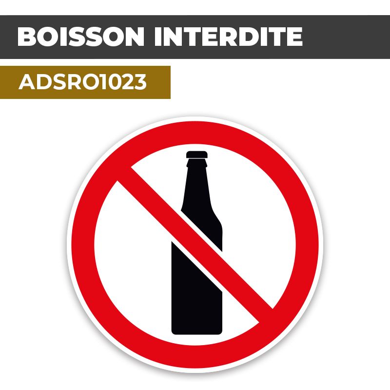 Autocollant | BOISSON INTERDITE | Format Rond