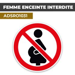 Autocollant | INTERDIT FEMME ENCEINTE | Format Rond