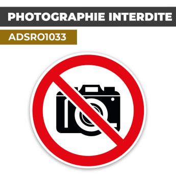 Autocollant | PHOTO INTERDITE | Format Rond
