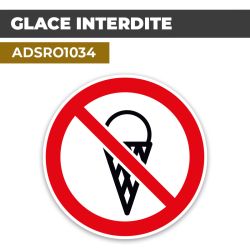 Autocollant | GLACE INTERDITE | Format Rond