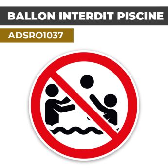 Autocollant | JEUX DE BALLONS INTERDITS | Format Rond