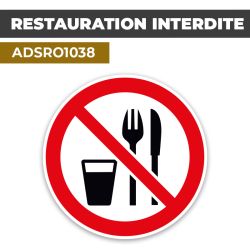 Autocollant | INTERDIT DE MANGER | Format Rond