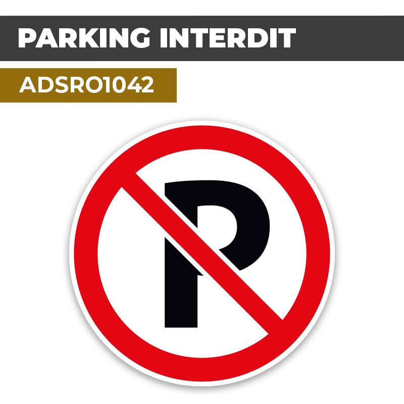 Autocollant | PARKING INTERDIT | Format Rond