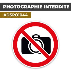 Autocollant | PHOTOGRAPHIE INTERDITE | Format Rond
