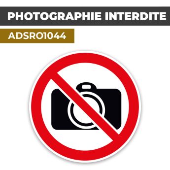 Autocollant | PHOTOGRAPHIE INTERDITE | Format Rond