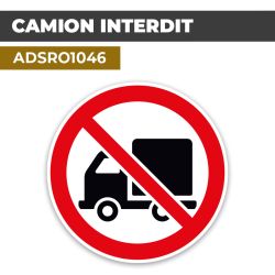 Autocollant | CAMION INTERDIT | Format Rond