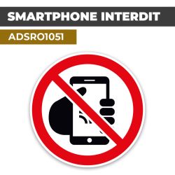 Autocollant | SMARTPHONE INTERDIT | Format Rond