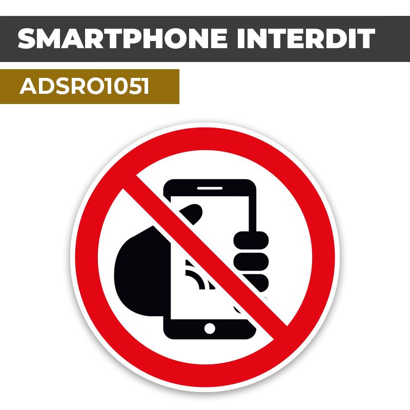 Autocollant | SMARTPHONE INTERDIT | Format Rond