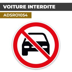 Autocollant | VOITURE INTERDITE | Format Rond