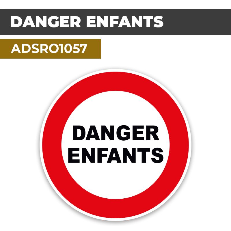 Autocollant | DANGER ENFANTS | Format Rond