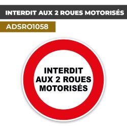 Autocollant | INTERDIT DEUX ROUES | Format Rond
