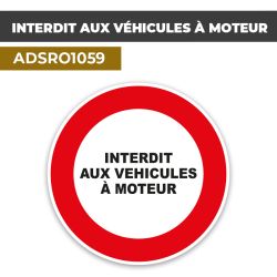 Autocollant | INTERDIT VEHICULE MOTEUR | Format Rond