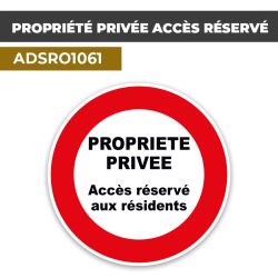 Autocollant | PROPRIETE PRIVEE RESIDENTS | Format Rond