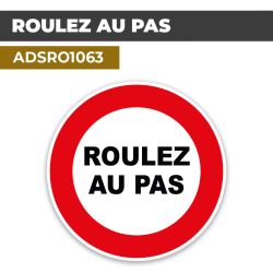Autocollant | ROULEZ AU PAS | Format Rond