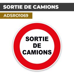 Autocollant | SORTIE DE CAMIONS | Format Rond