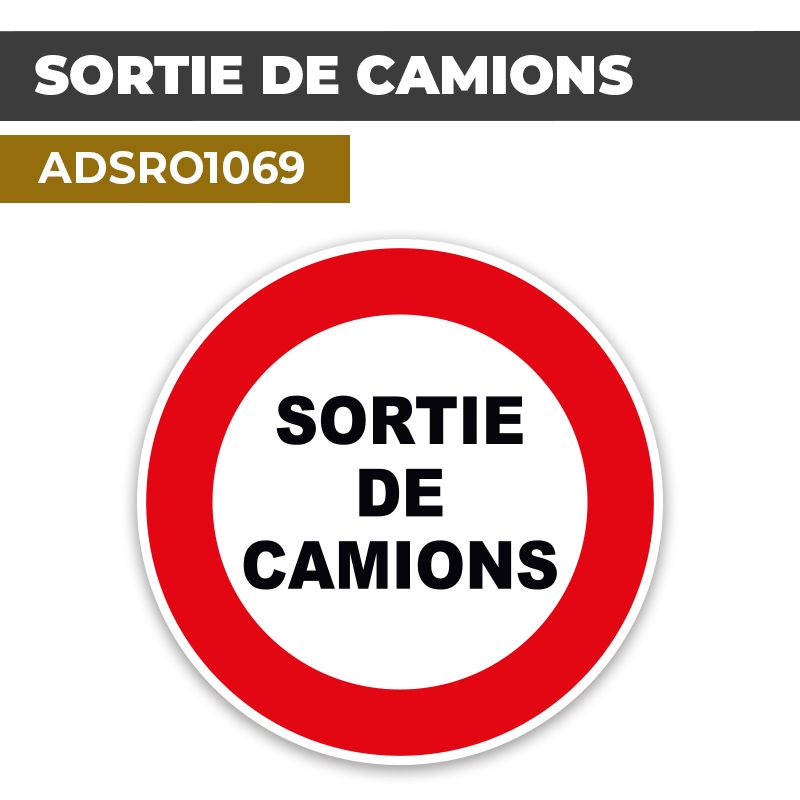 Autocollant | SORTIE DE CAMIONS | Format Rond