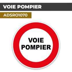 Autocollant | VOIE POMPIER | Format Rond