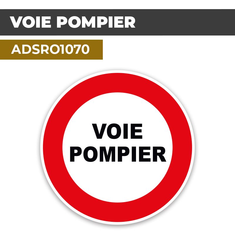 Autocollant | VOIE POMPIER | Format Rond