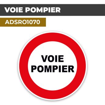 Autocollant | VOIE POMPIER | Format Rond