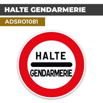 Autocollant | HALTE-GENDARMERIE | Format Rond