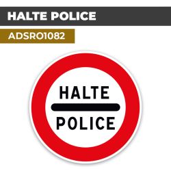 Autocollant | HALTE-POLICE | Format Rond