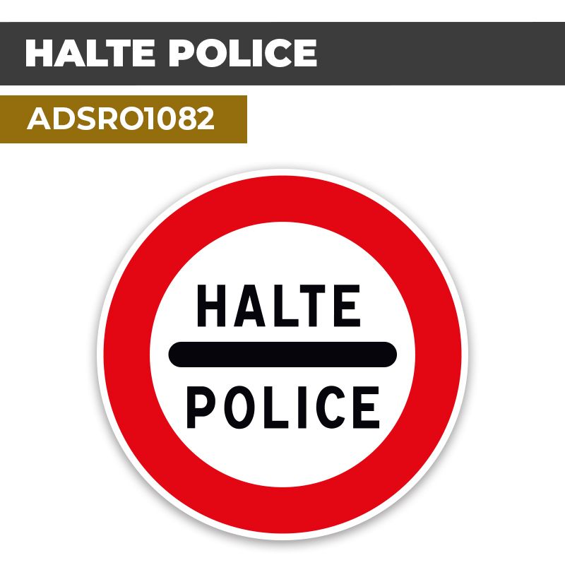 Autocollant | HALTE-POLICE | Format Rond